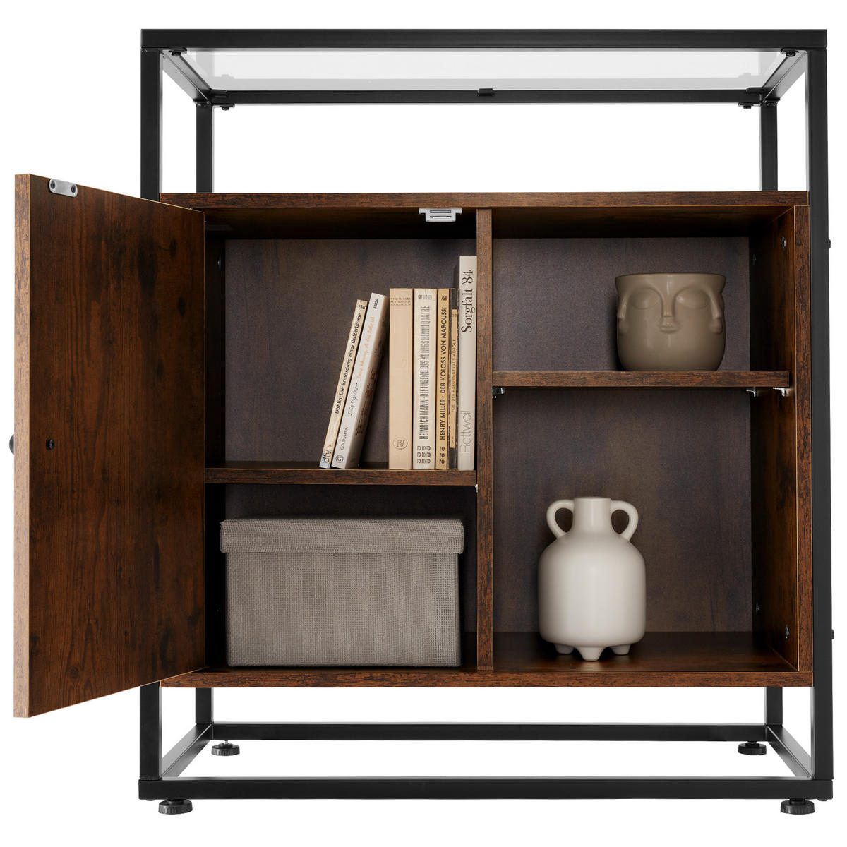 KOMMODE Conventry,70 x 38 x 80,5 cm,Industrial Holz dunkel, rustikal - Rostfarben, Holzwerkstoff (70/38/80.5cm) - tectake