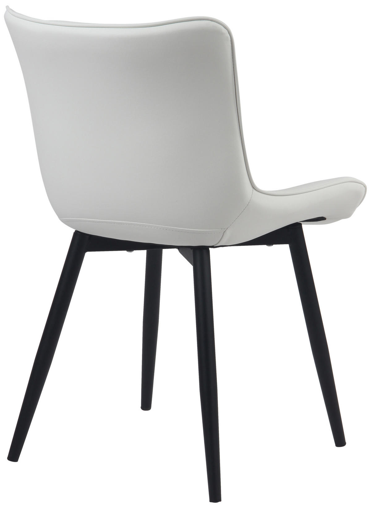 STUHL 2er Set Lederlook weiß - Schwarz/Weiß, Textil/Metall (50/80.5/62cm) - CLP