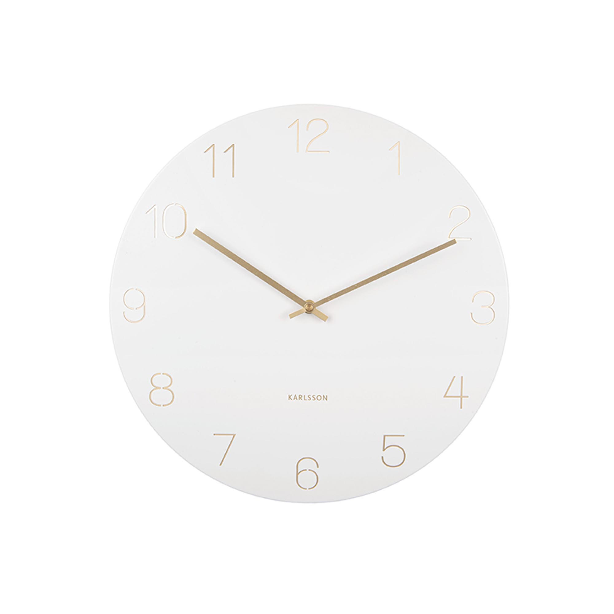 WANDUHR Charm Weiß 40/40/3.5 cm - Weiß, Metall (40/3.5/40cm) - Karlsson