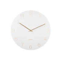 WANDUHR Charm Weiß 40/40/3.5 cm - Weiß, Metall (40/3.5/40cm) - Karlsson