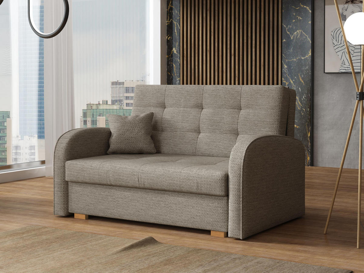 SCHLAFSOFA Viva Gold II - Braun/Naturfarben, Holz/Textil (133/85/98cm) - MIRJAN24