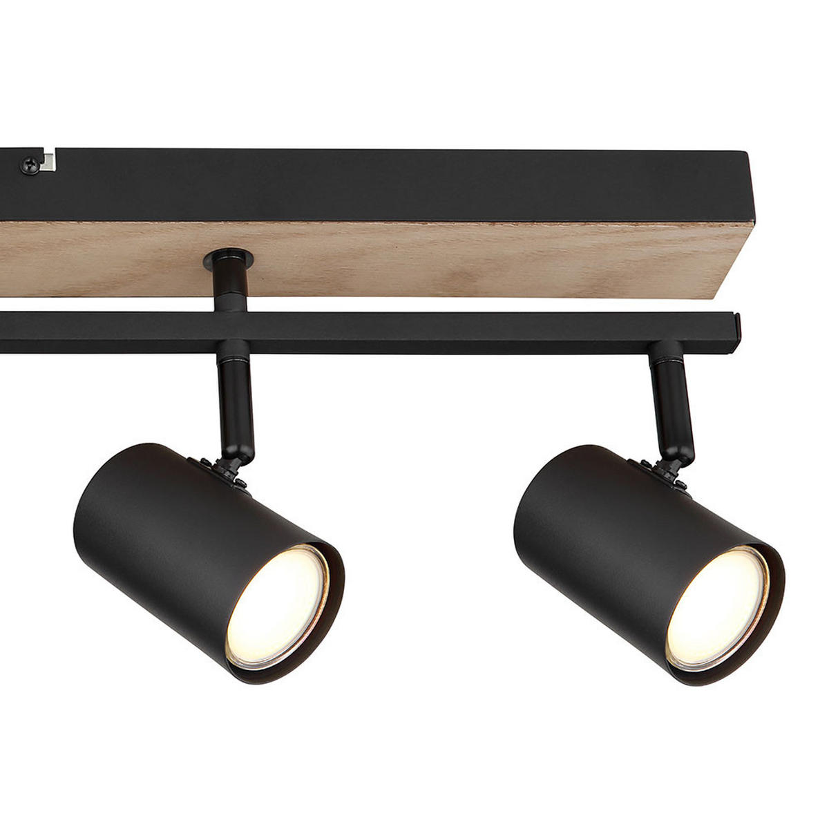 LED DECKENLEUCHTE Metall Schwarz Holzoptik 5-flammig - Schwarz, Metall (70/35/18cm) - Globo Lighting