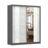 SCHWEBETÜRENSCHRANK MULTI 32 Sonoma Eiche/Kathult Weiß, ohne LED Beleuchtung 203 cm - Alufarben/Graphitfarben, Glas/Holzwerkstoff (183/218/61cm) - imoebel24