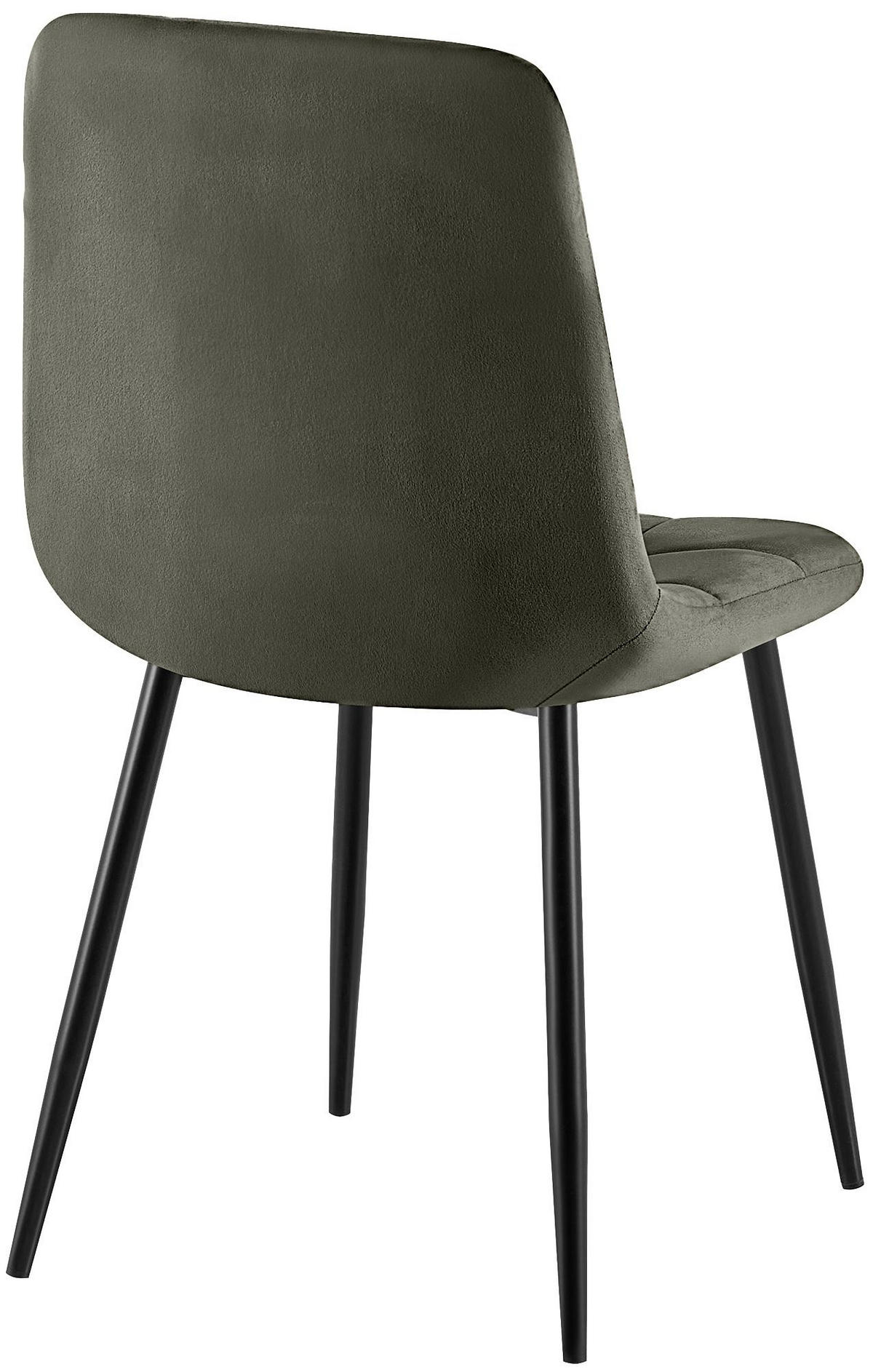 STUHL Samt Anthrazit - Anthrazit/Schwarz, Textil/Metall (45/84/55cm) - CLP
