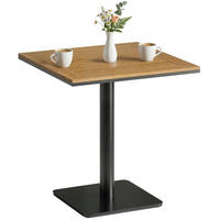 BEISTELLTISCH DE-07349 quadratisch mit Holzoptik und breiter Basis Naturholz - Naturfarben, Metall (70/70/74cm) - ComfortXL