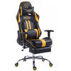 CHEFSESSEL Lederlook schwarz/gelb - Gelb/Schwarz, Textil/Metall (70/125/58cm) - CLP