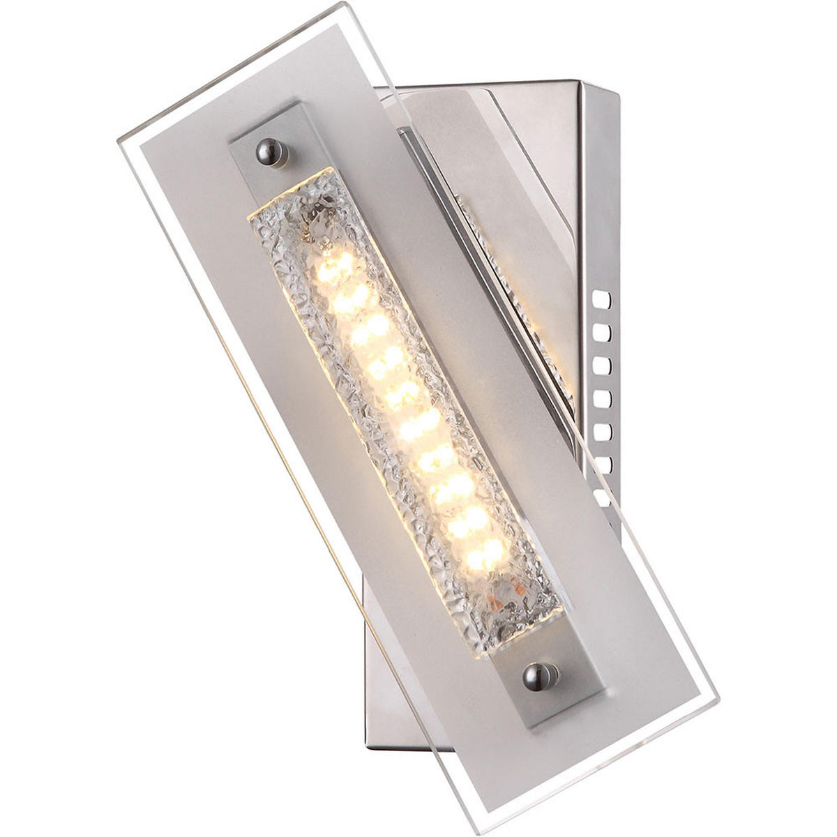 LED WANDLEUCHTE Metall Silber Kristalloptik - Silberfarben, Glas (8/23/11.5cm) - Globo Lighting