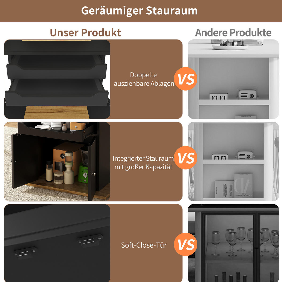 ESSTISCH 110-140/80/76 cm in Schwarz aus MDF mit Stauraum und Ausziehfunktion - Schwarz, Holzwerkstoff (110/80/76cm) - Flora Grace