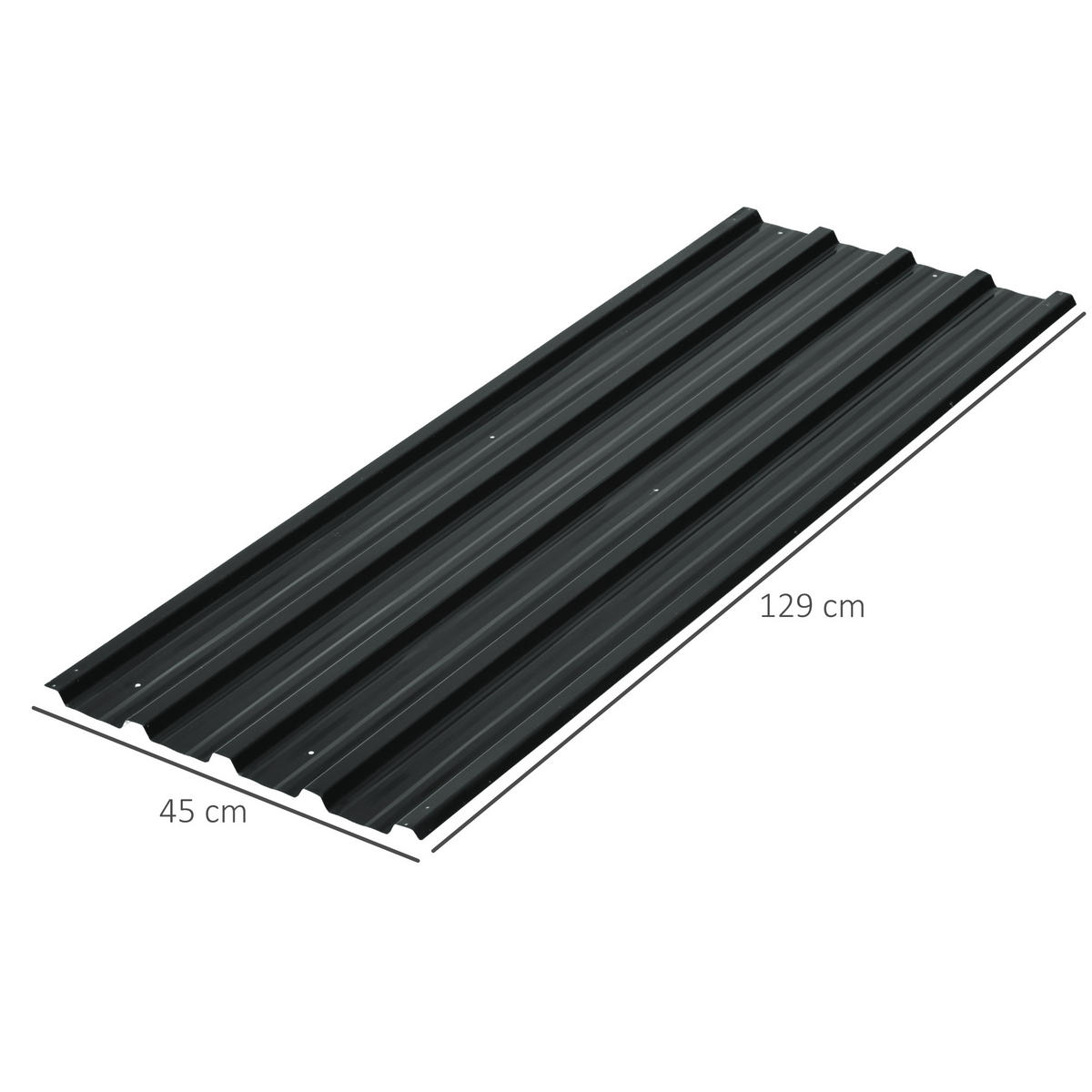 GARTENHAUS Set mit 12 Ersatzpaneelen ,129 x 45 cm für Gartenhäuser aus dunkelgrau verzinktem Stahl - Dunkelgrau, Metall (45/5/129cm) - Vallsero