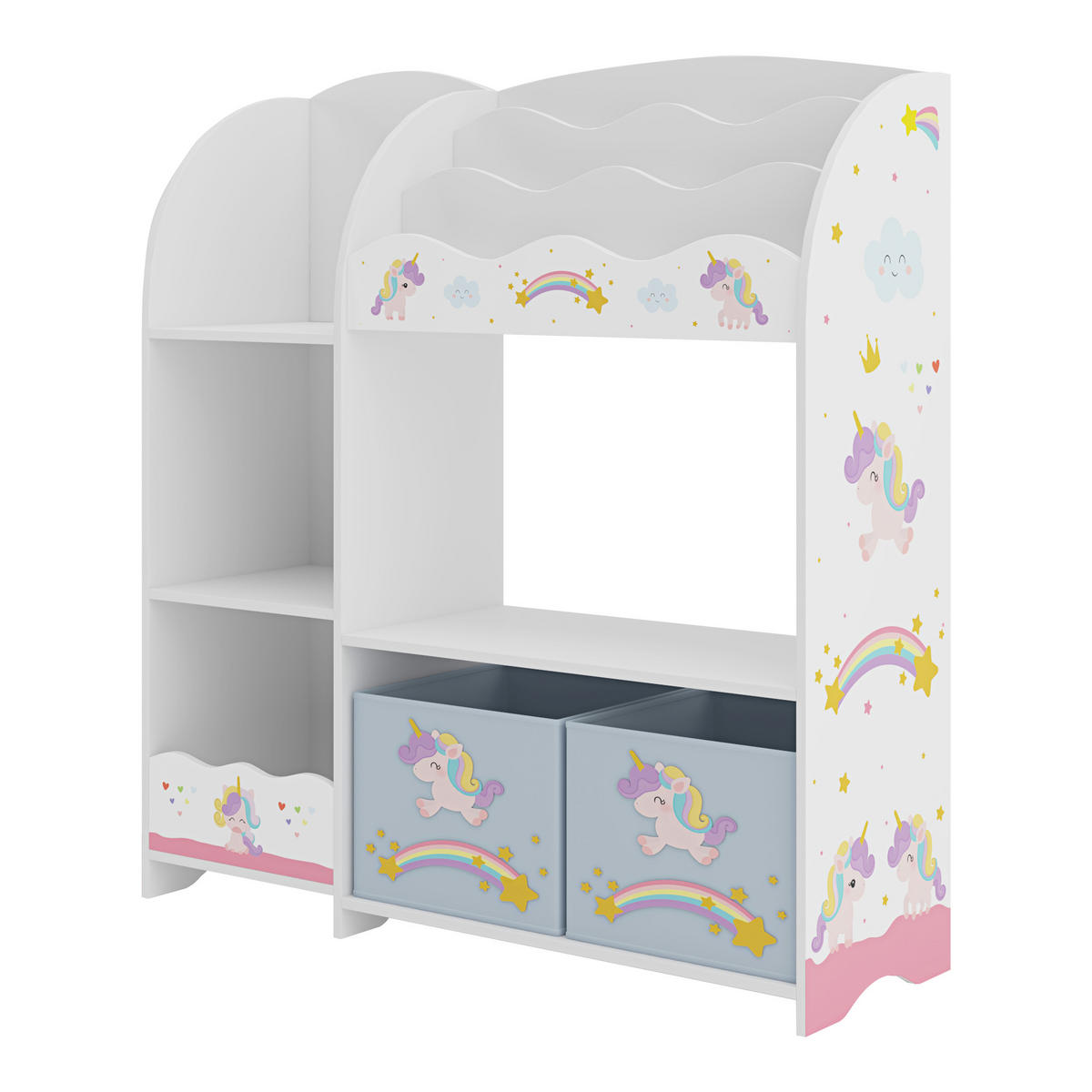 KINDERREGAL Lysekil - Lila/Weiß, Holzwerkstoff (93/100/30cm) - [en.casa]