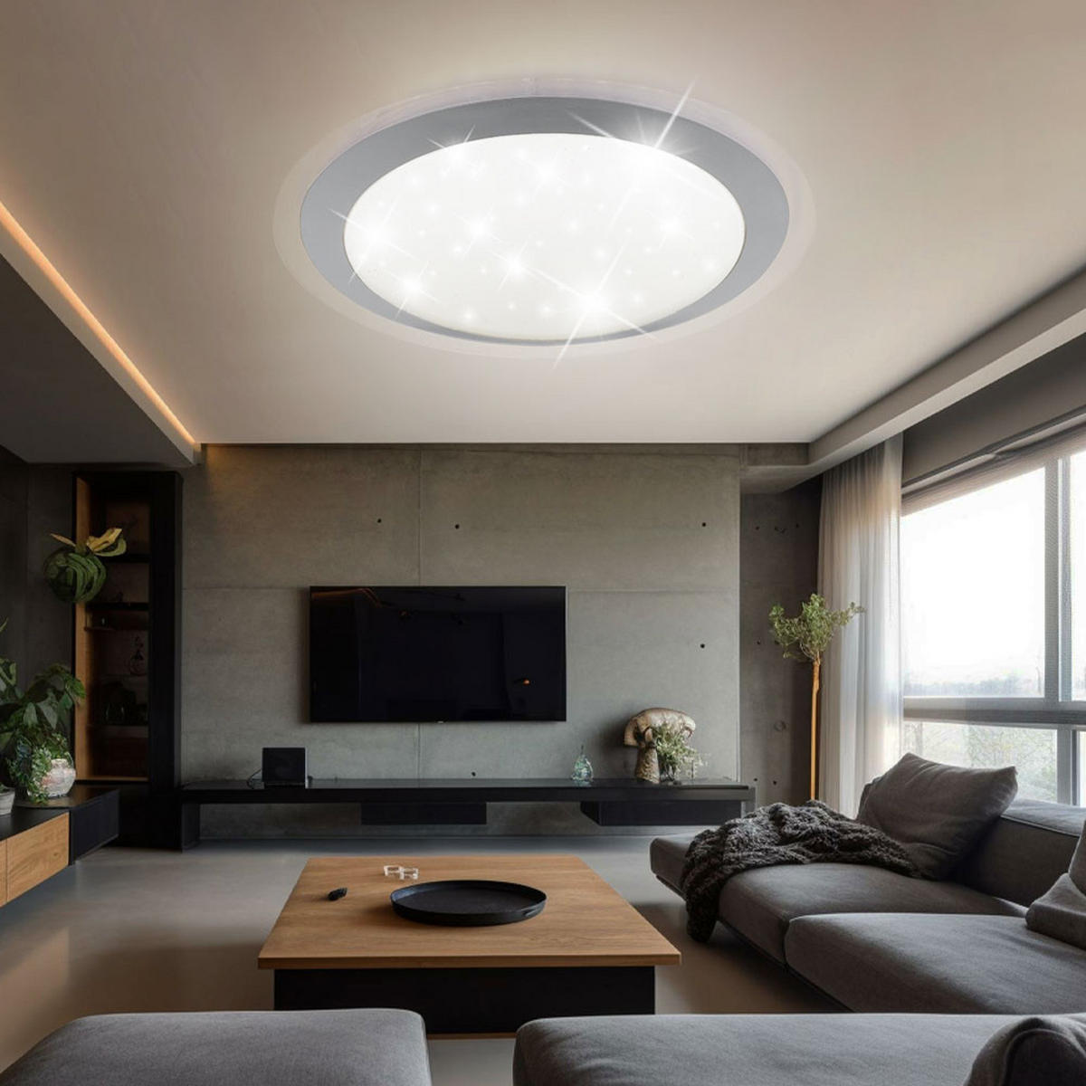 LED DECKENLEUCHTE Metall Weiß - Silberfarben, Metall (34/34/8.5cm) - Wofi