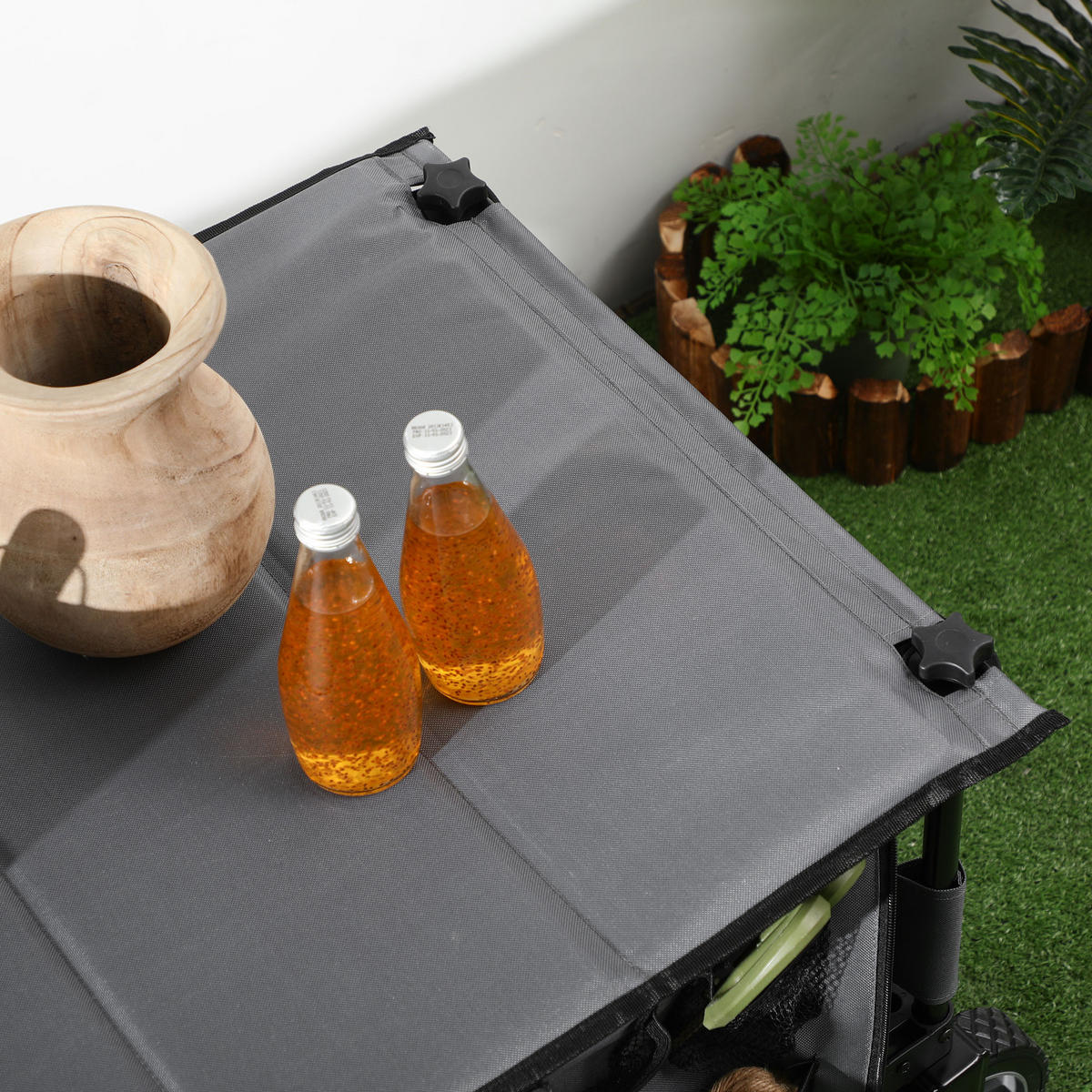 GARTENKARRE aus Stahl 108x55x93 cm in Dunkelgrau mit Klappdesign - Dunkelgrau, Metall (55/93/108cm) - Modfu