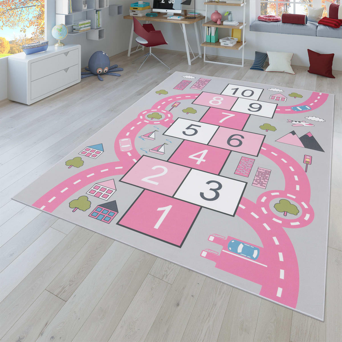 KINDERTEPPICH Pink 140 x 200 cm - Pink, Kunststoff (140/200cm) - TT Home