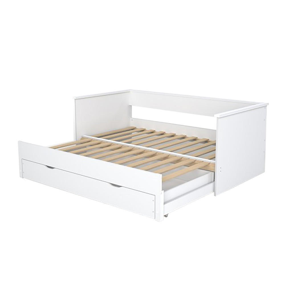 AUSZIEHBETT MONA mit Schublade / Bett 2x90x190 Weiß - Weiß, Holzwerkstoff (180/190cm) - Weber Industries