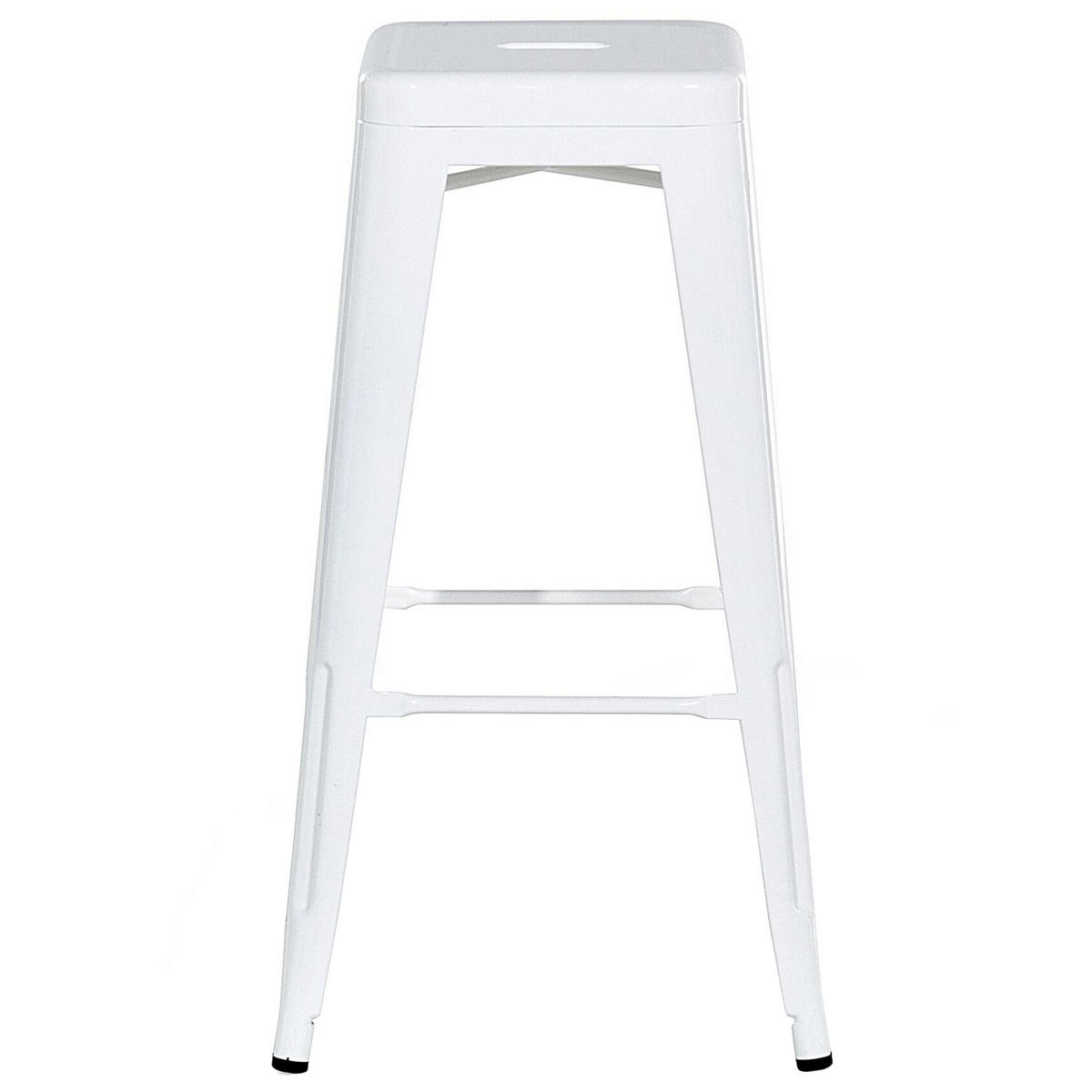 BARHOCKER 2er-Set Metall Weiß Cabrillo - Weiß, Metall (30/76/36cm) - Beliani