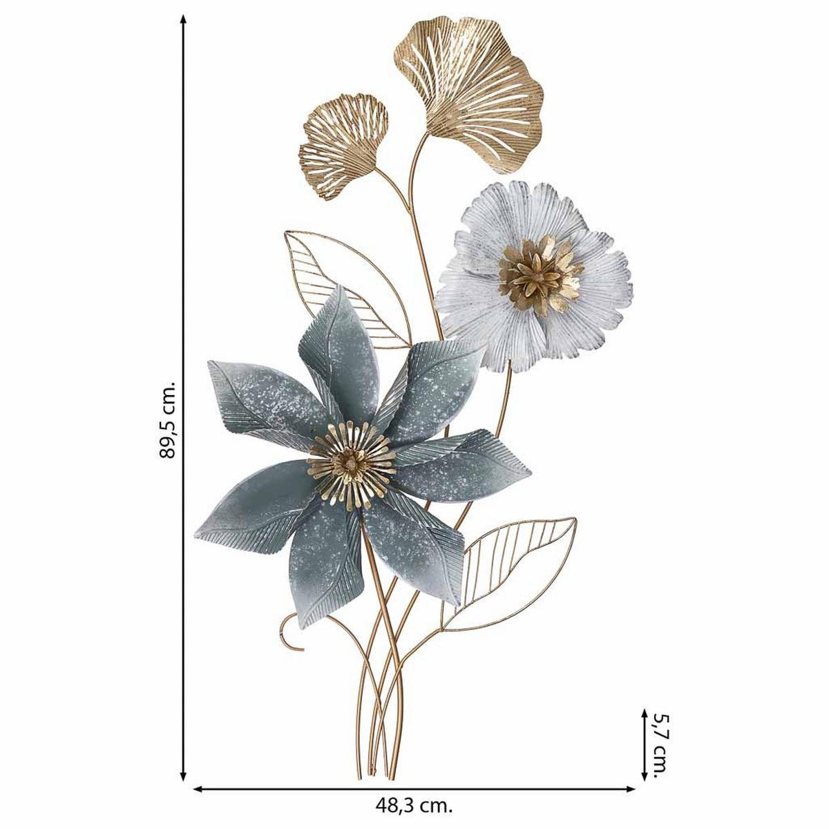 WANDDEKO-OBJEKT aus Metall, 48x90x6cm - Multicolor, Metall (48.3/5.7/89.5cm) - Wanderlust