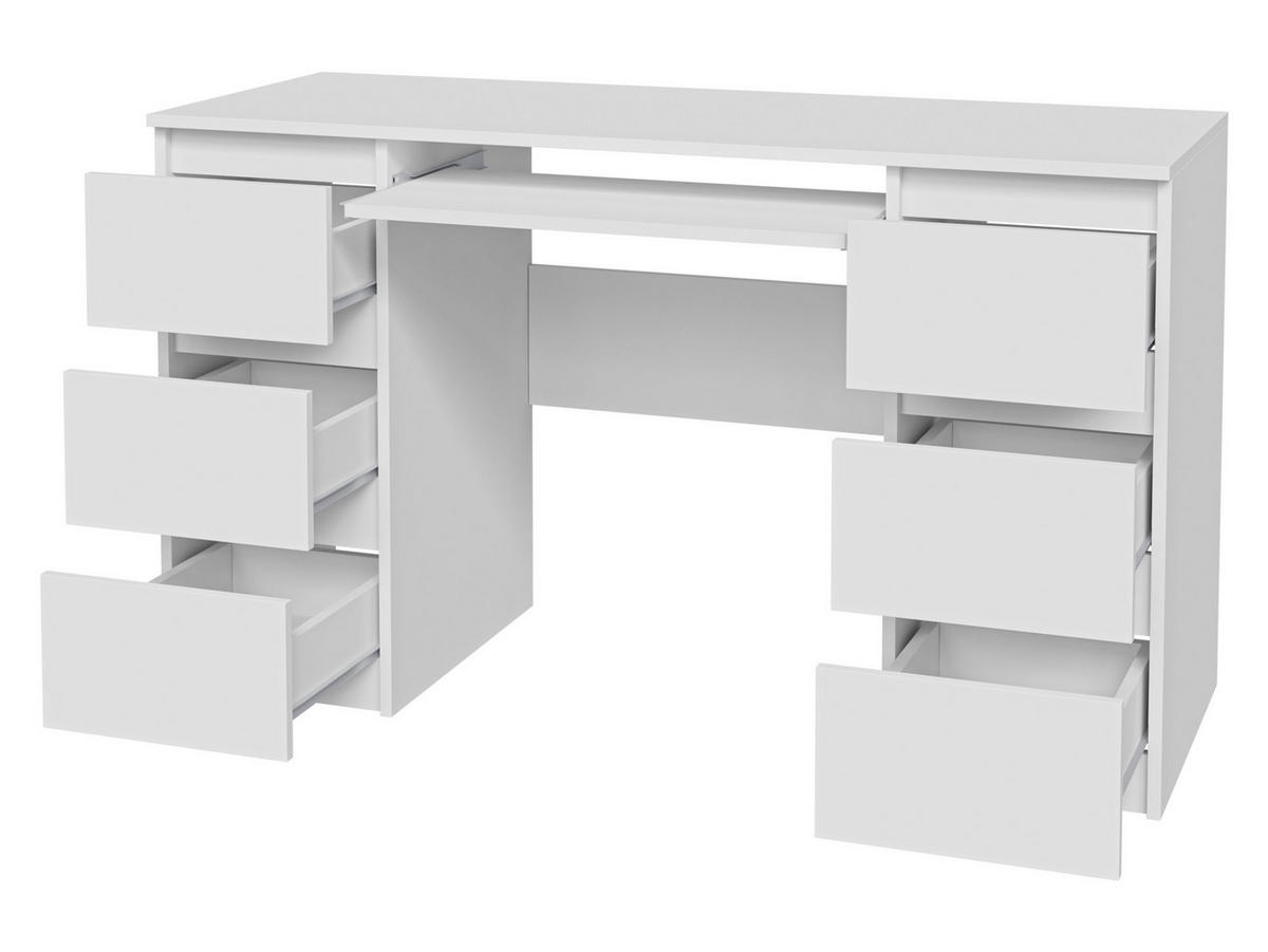 SCHREIBTISCH Kuba - Weiß, Holzwerkstoff (51/130/76cm) - MIRJAN24