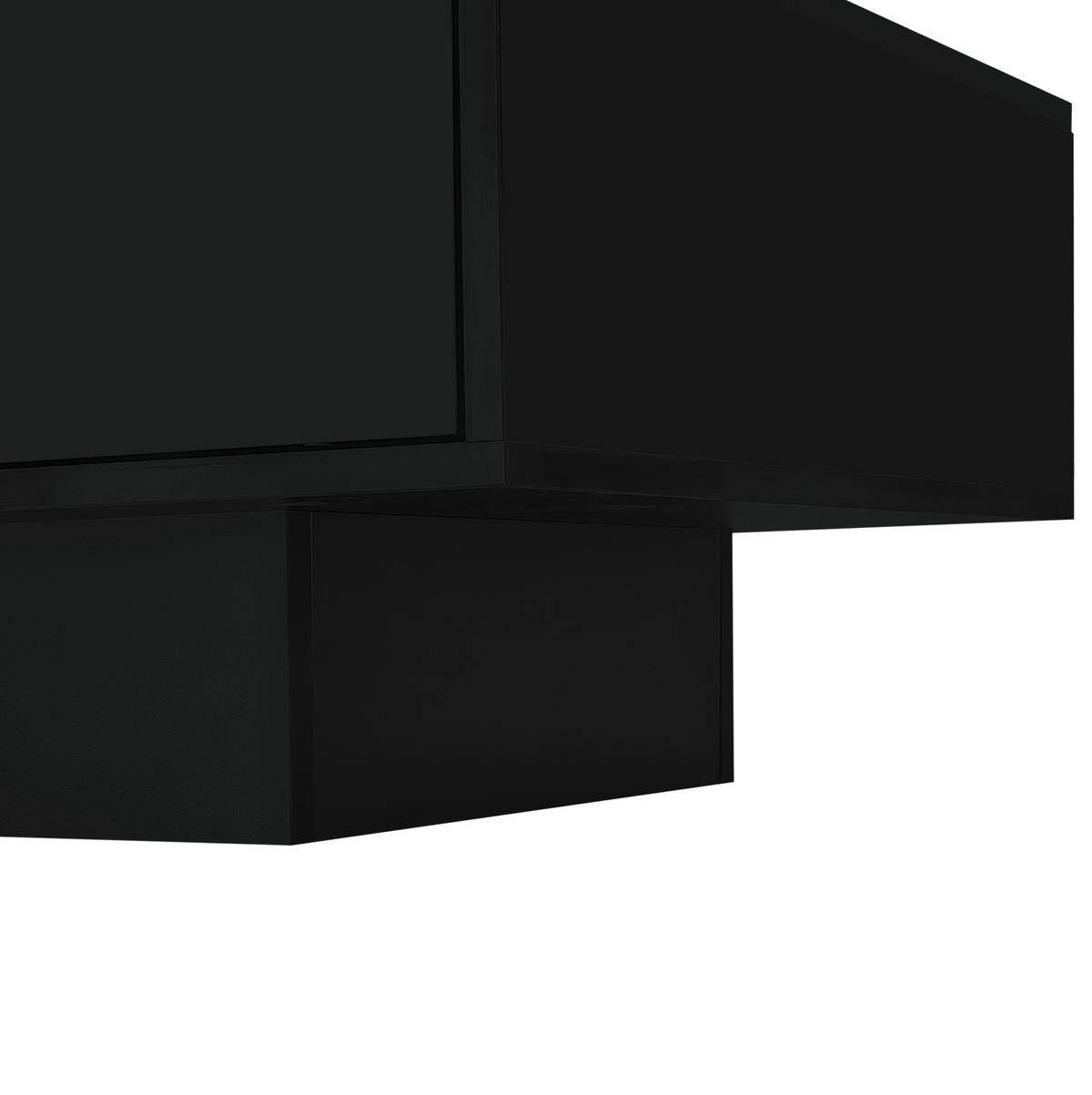 COUCHTISCH 115/55/34 cm schwarz hochglänzend mit 2 Schubladen und LED-Beleuchtung - Schwarz, Holzwerkstoff (115/55/34cm) - OKWISH