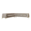 ECKSOFA Chesterfield Lexi Dunkle Creme Samt - Goldfarben/Creme, Holz/Textil (323/323cm) - S-Style Möbel