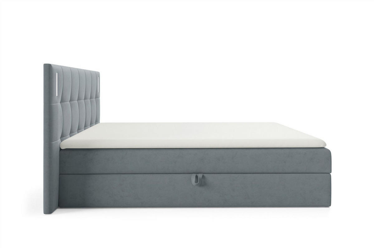 BOXBETT Martim Premium - Grau, Holzwerkstoff/Textil (160/200cm) - Fun Möbel