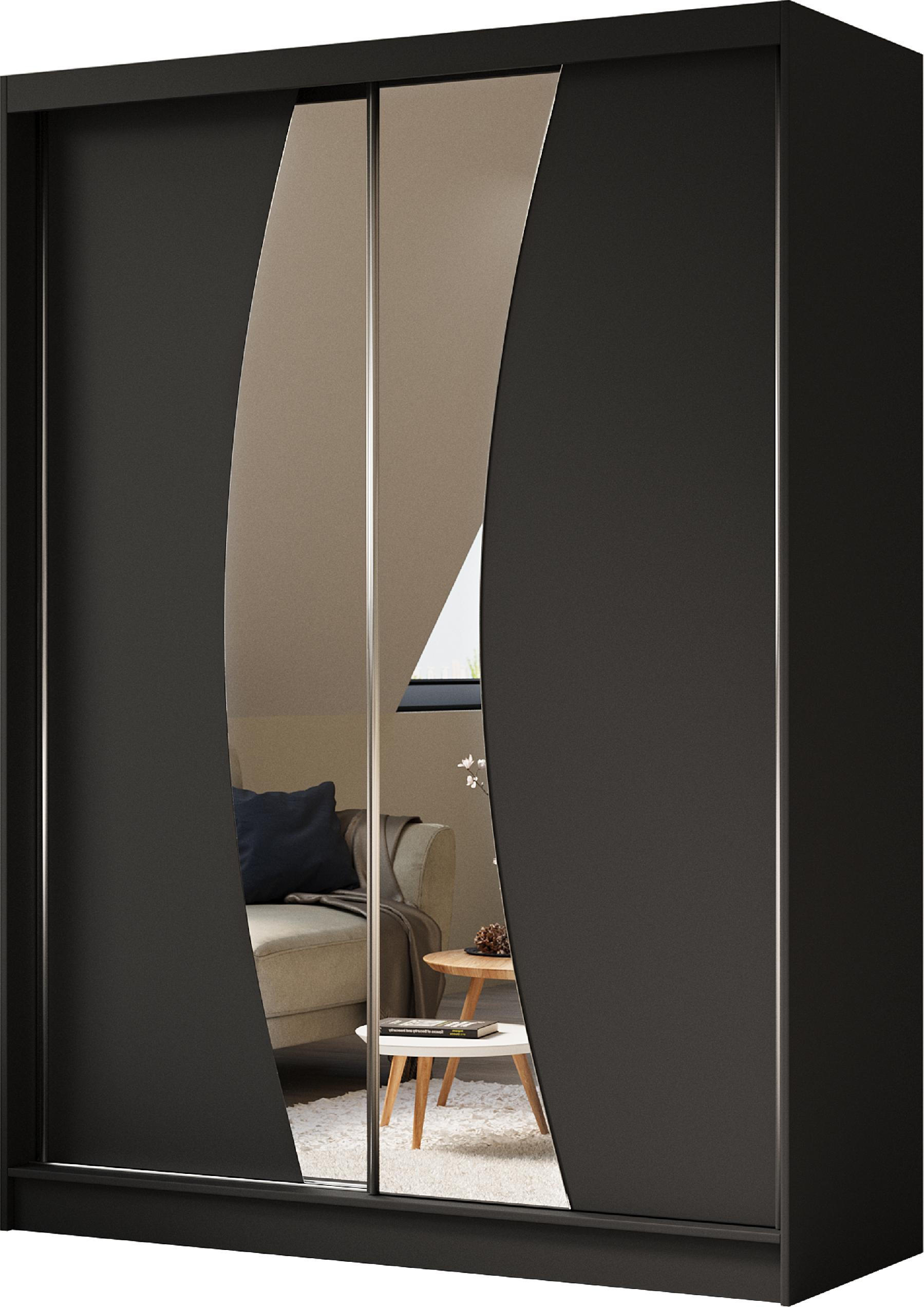 Margaret Hadas24 Schwebetürenschrank Schwarz 160x216x61 cm