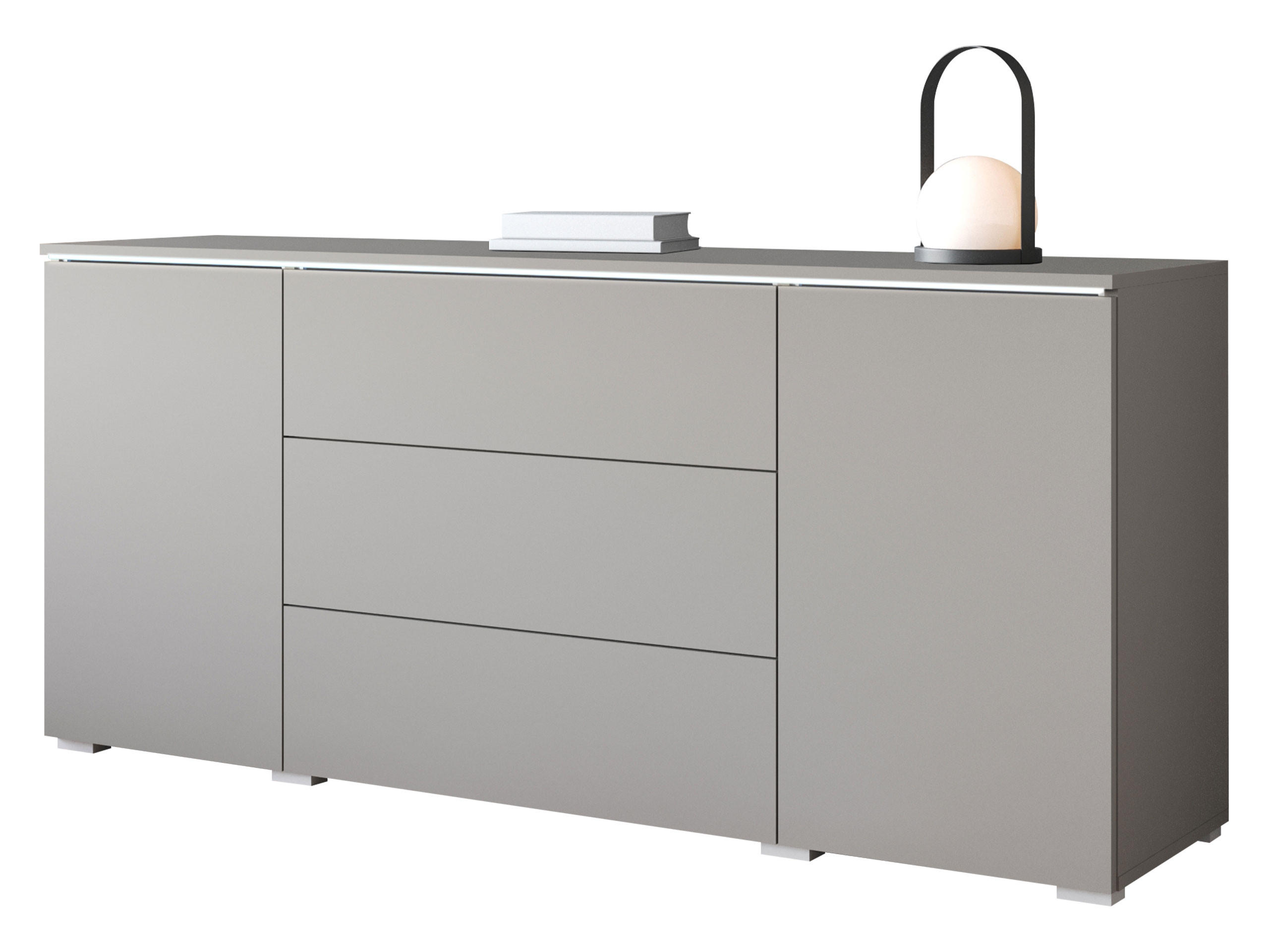 SIDEBOARD Vera 150 mit weißer LED Beleuchtung - Grau, Holzwerkstoff (150/66/40cm) - MIRJAN24