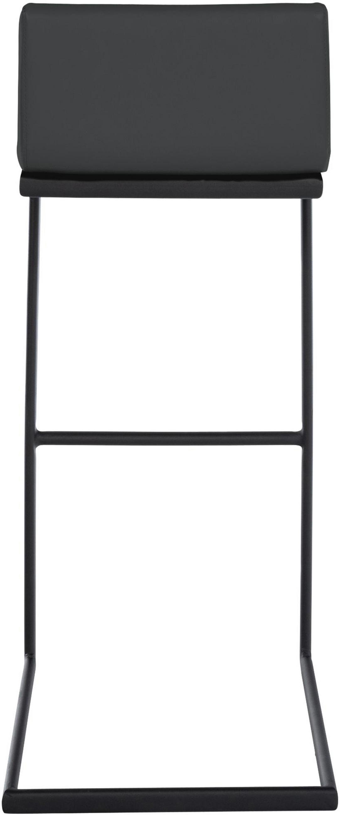 BARHOCKER New Orleans Kunstleder B dunkelgrau - Schwarz/Grau, Kunststoff/Metall (40/96/50cm) - TPFLiving