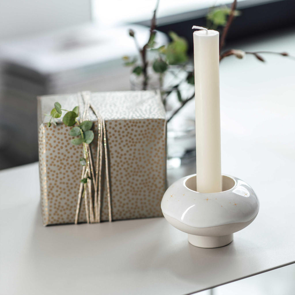 KERZENHALTER DONUT Winter Glow beige ø 9,1 cm 6er Set - Beige, Keramik (9.1/5.5/9.1cm) - like.Villeroy & Boch