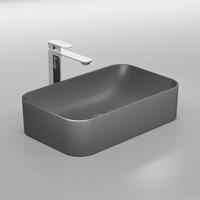 WASCHBECKEN Hochwertiges Keramik Grau Matt 61 / 38 / 15 cm - Schwarz, Keramik (38/15/61cm) - EMKE