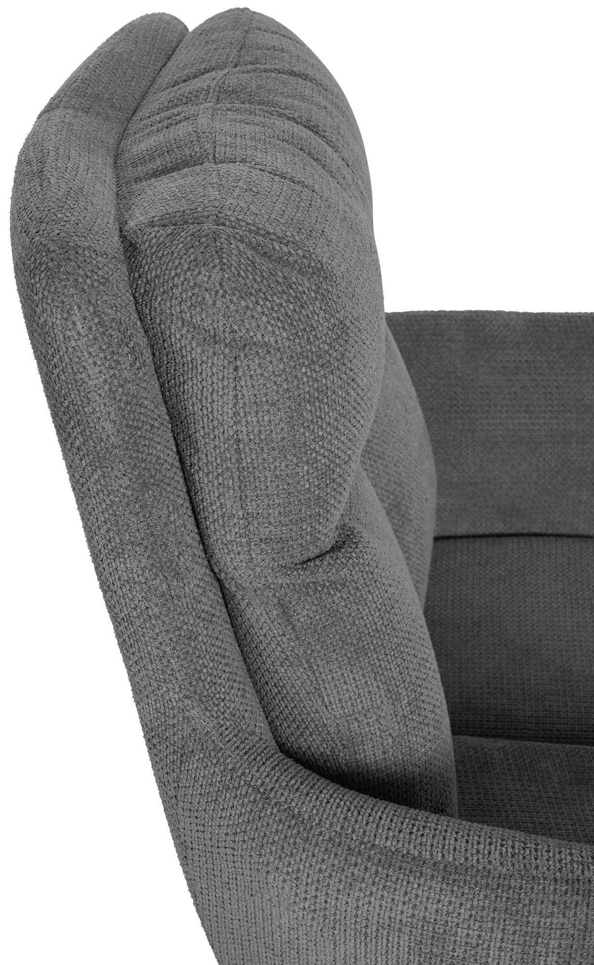 ARMLEHNENSTUHL 2er Set Stoff Grau - Schwarz/Grau, Textil/Metall (60/88/65cm) - CLP