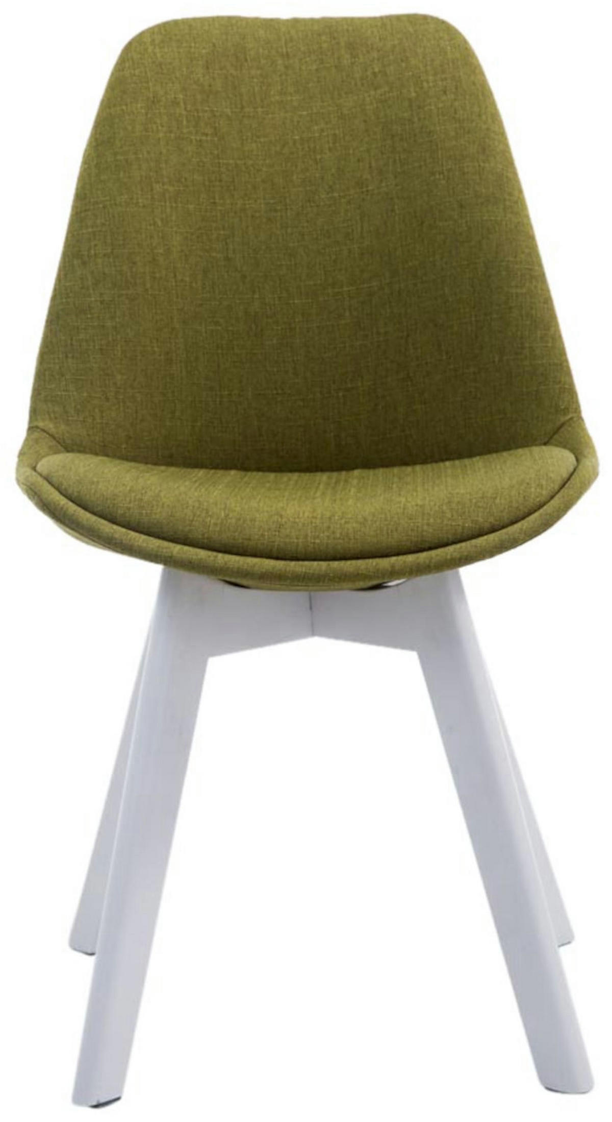 STUHL 4er Set Stoff grün - Weiß/Grün, Holz/Textil (48/84/55cm) - CLP