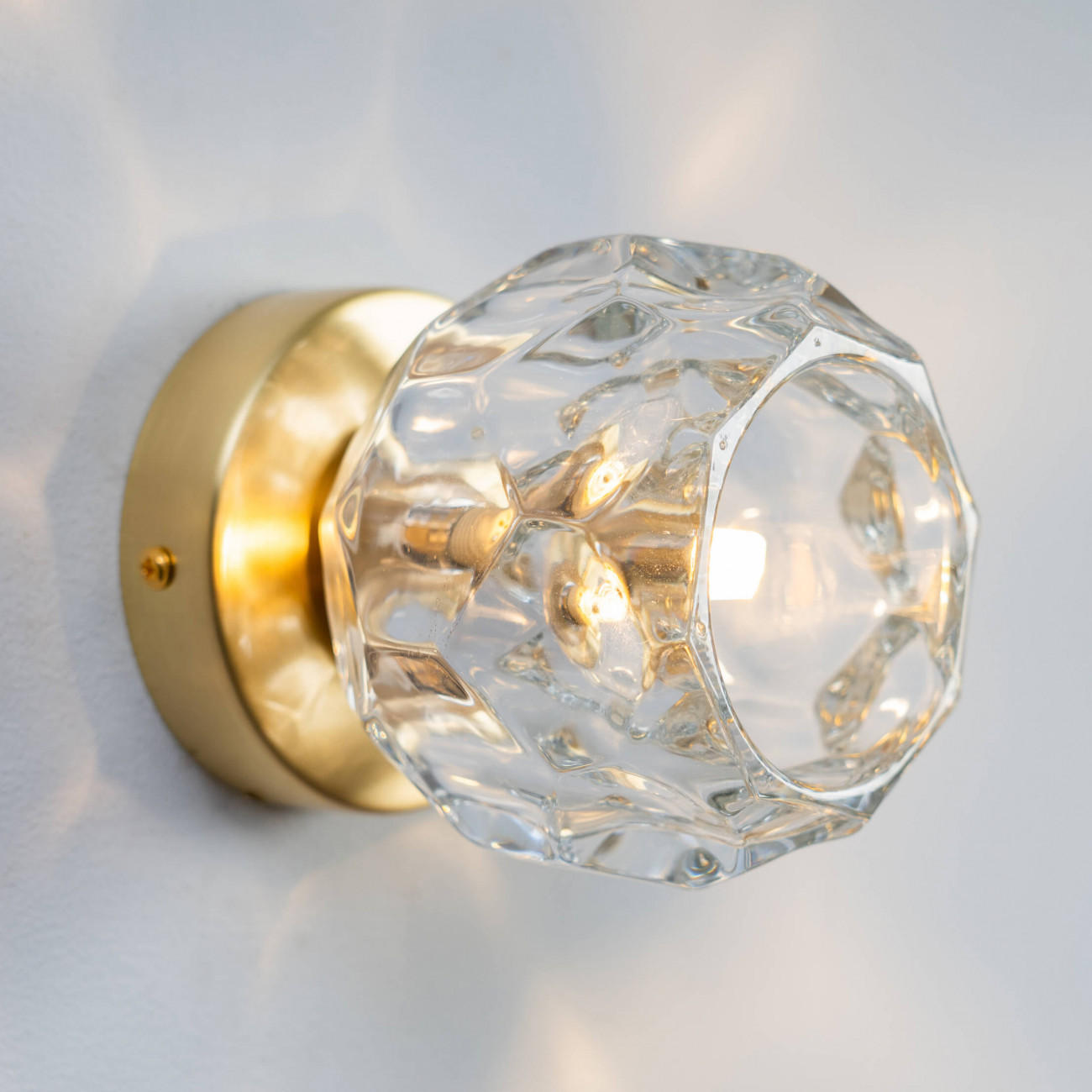 WANDLEUCHTE Vilamo, Gold / Messing, 13cm - Goldfarben, Glas (10.1/10.1/13cm) - KOSILUM