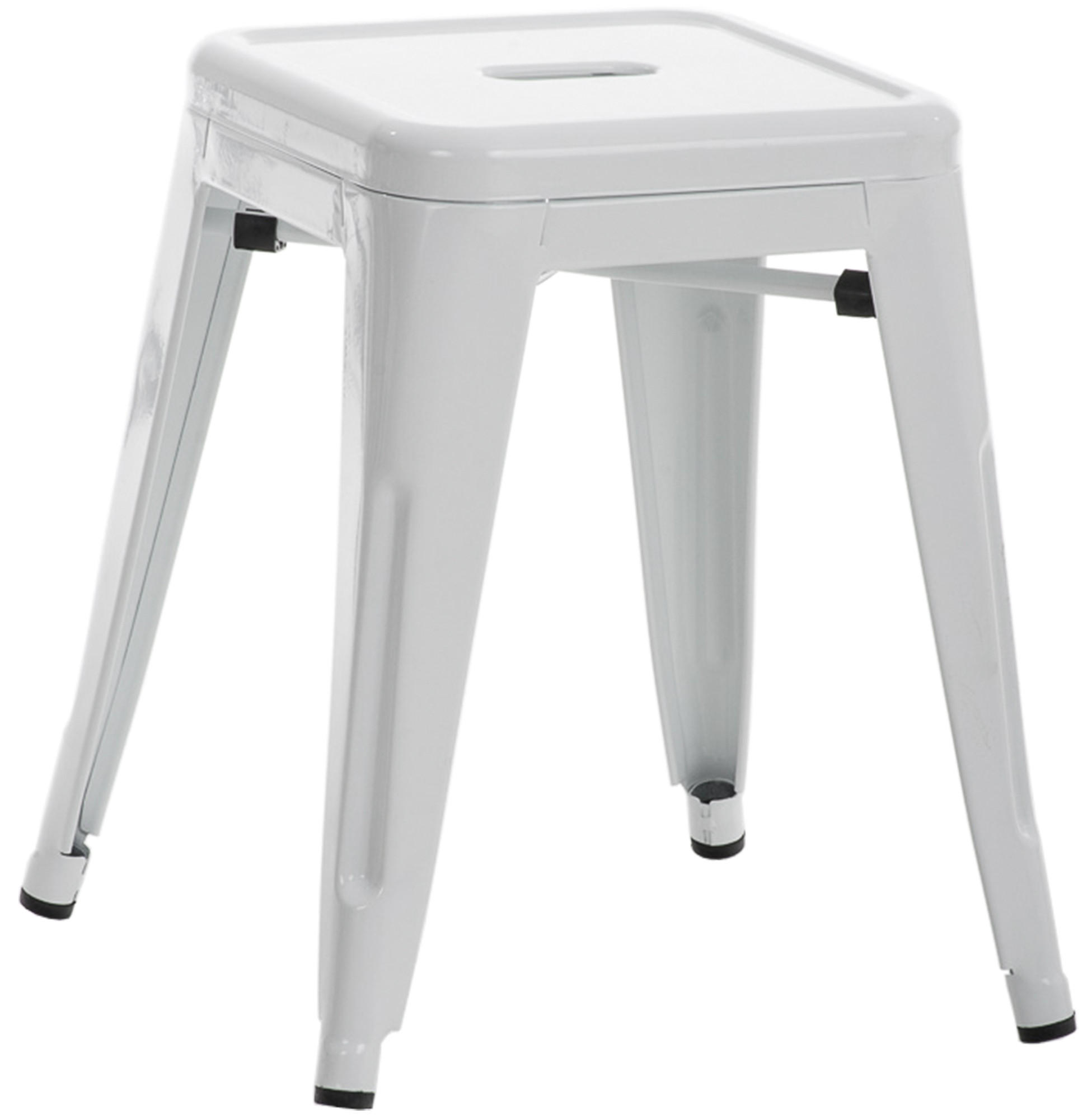 SITZHOCKER Arvida weiß - Weiß, Metall (40/46/40cm) - TPFLiving