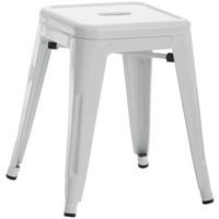 SITZHOCKER Arvida weiß - Weiß, Metall (40/46/40cm) - TPFLiving