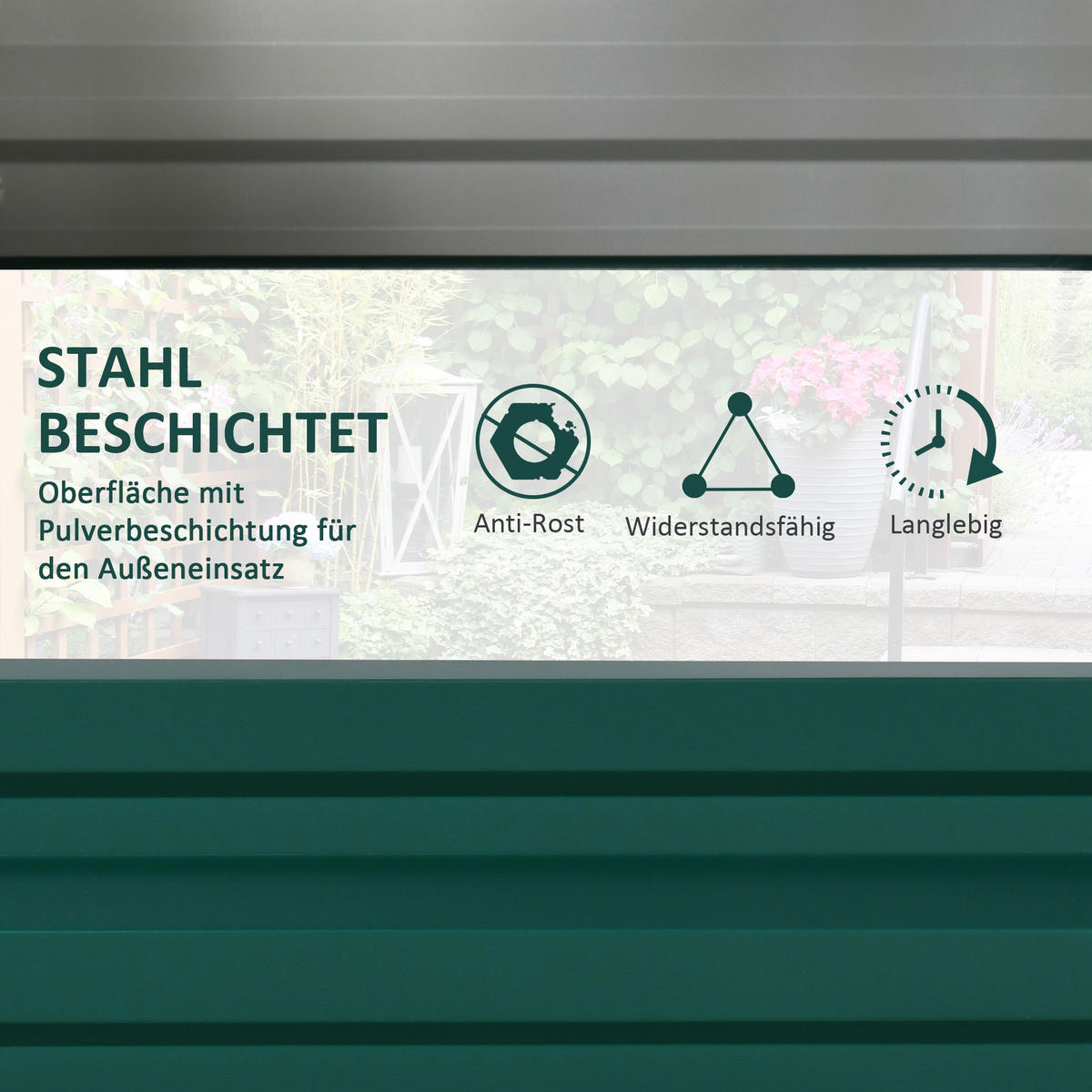 HOCHBEET, Grün - Grün, Metall (60/30.5/120cm) - Outsunny