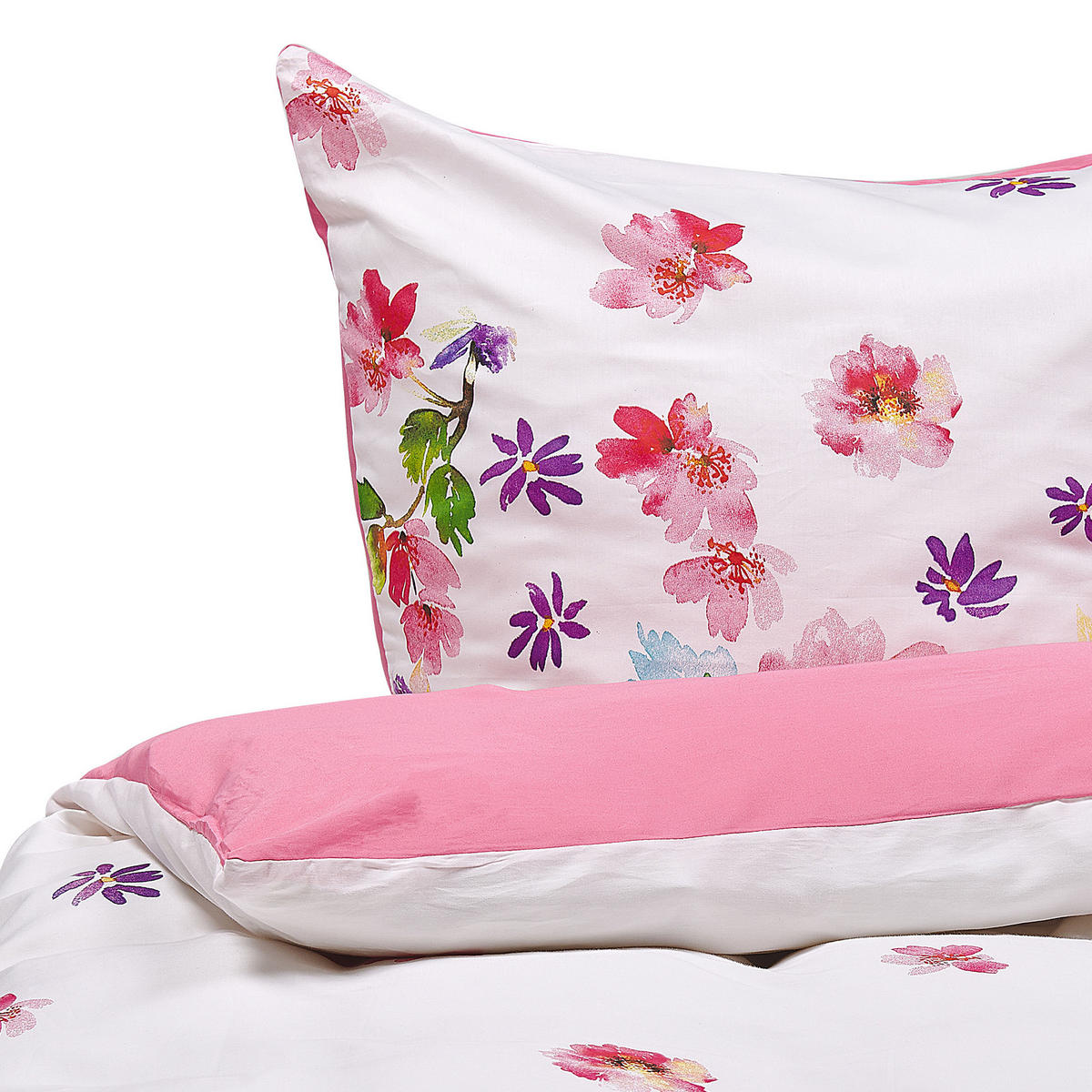 BETTWÄSCHE SET Larynhill 155x220 cm - Weiß, Textil (155/220cm) - Beliani