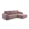 ECKSOFA L Form Cedria Lavendel 287/145/85 cm mit Schlaffunktion - Hellrosa/Schwarz, Kunststoff/Textil (287/145cm) - AX Living