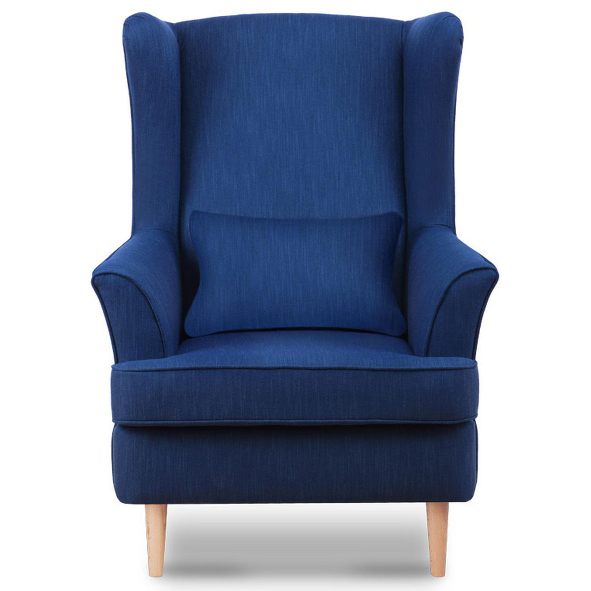 OHRENSESSEL STRALIS mit Sitzhocker, blau - Blau, Textil (82/108/80cm) - KONSIMO®