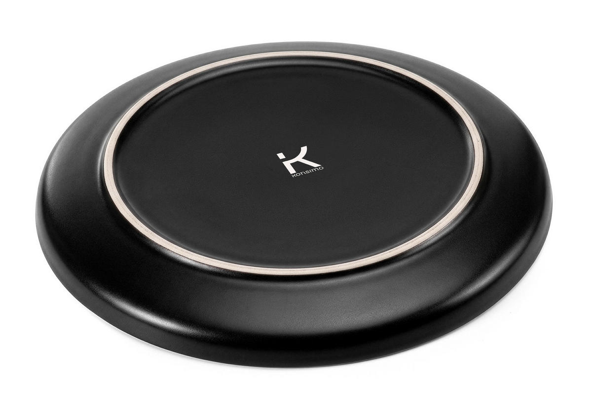 TAFELSERVICE VICTO Schüssel 6 Personen 18-tlg - Schwarz, Keramik (27/2/27cm) - KONSIMO®