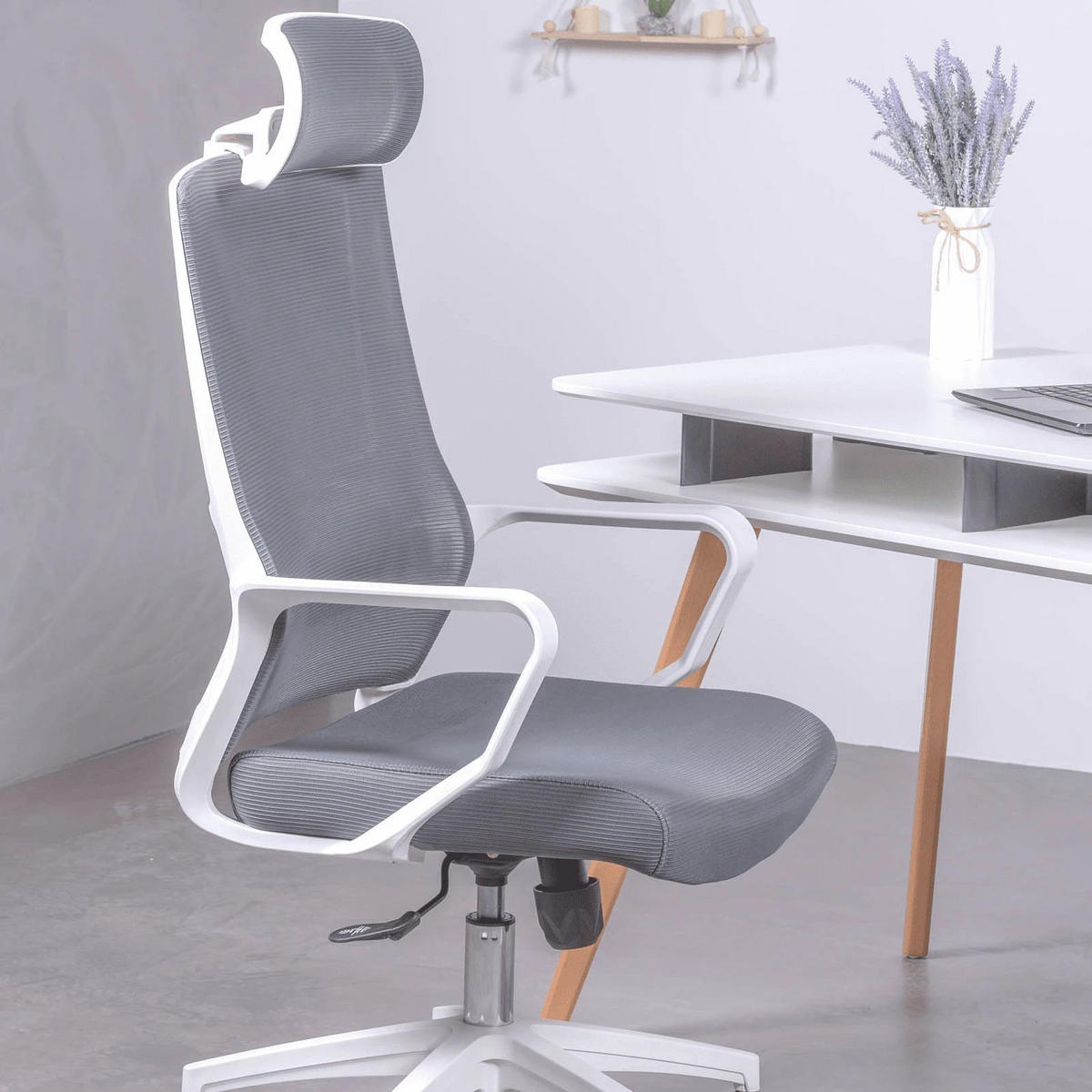 SCHREIBTISCHSTUHL Textil Dunkelgrau - Dunkelgrau, Textil (60/114/58cm) - Nest Dream