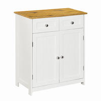BADEZIMMERSCHRANK MDF Weiß Eiche 2 Schubladen 2 Türen 60x30x75 cm - Hellbraun/Weiß, Holzwerkstoff (60/75/30cm) - Begryf