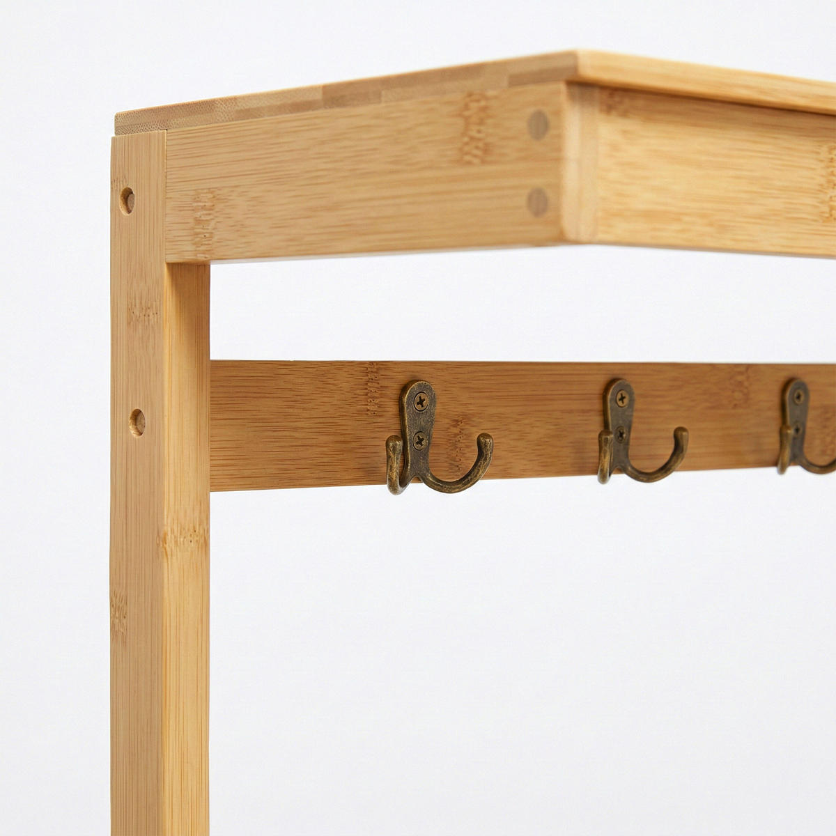 VĚŠÁK na kabát - světle hnědá, dřevo/textil (70/175/33cm) - Relaxdays