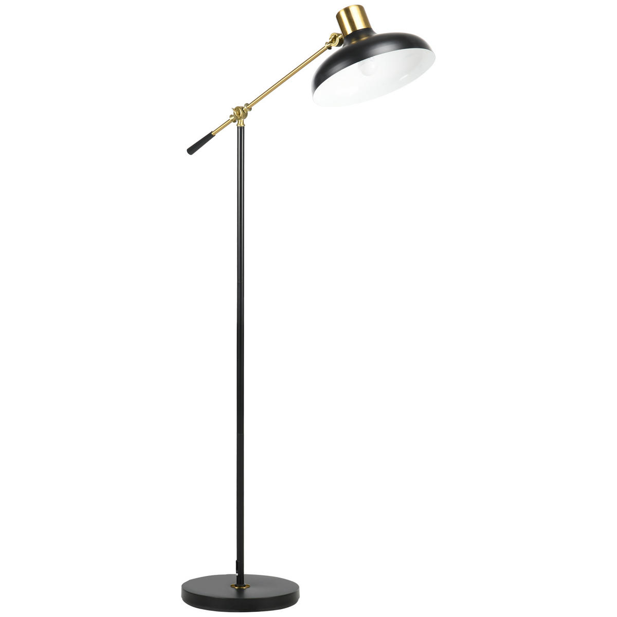 HÖHENVERSTELLBARER Standlampe, Schwarz - Schwarz, Metall (80/30/165cm) - HOMCOM