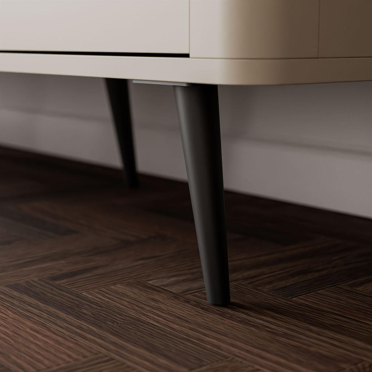 KOMMODE für das Schlafzimmer AUTUMN 3D mit geriffelter Front, Kaschmir / Grauer Stein - Beige, Holzwerkstoff (160/82/40cm) - Lookway