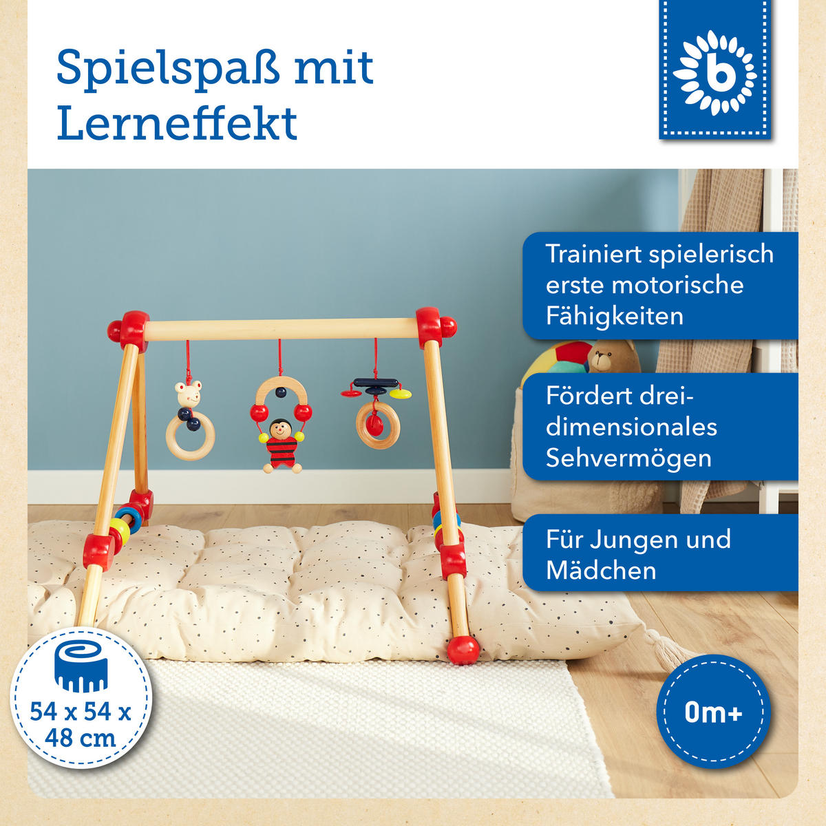 SPIELBOGEN aus Holz Babys - Rot, Holz (54/54cm) - Bieco Spielwaren