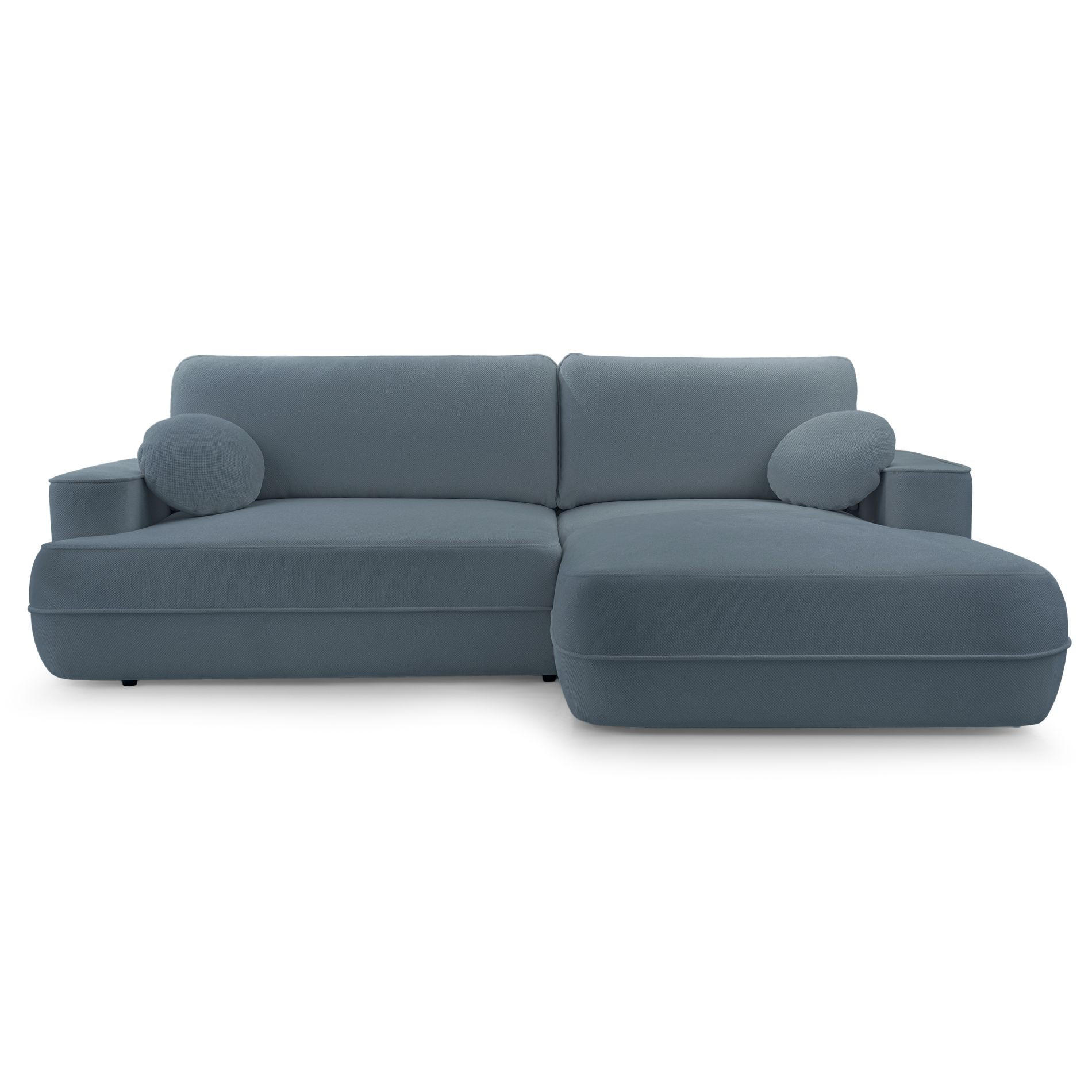 ECKSOFA Fuerro Hellblau Strukturstoff - Schwarz/Hellblau, Kunststoff/Textil (168/260cm) - Selsey