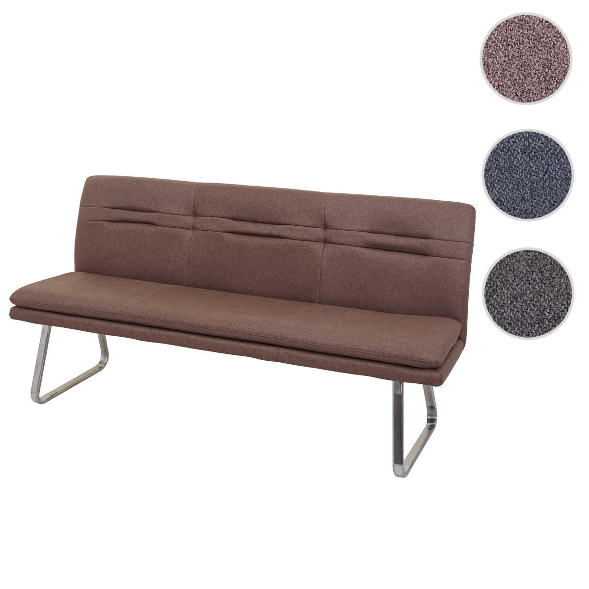 SITZBANK Braun, Silber - Silberfarben/Braun, Textil (180/90/59cm) - MCW