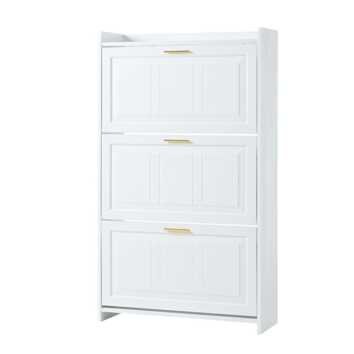 SCHUHSCHRANK 70/24/120 cm weiß aus MDF und Spanplatte mit 6 Fächern - Weiß, Holzwerkstoff (70/120/24cm) - OKWISH