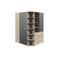 KLEIDERSCHRANK Cariba in Eiche San Remo und Graphit - begehbarer Eckkleiderschrank - Braun, Holzwerkstoff (136/199cm)