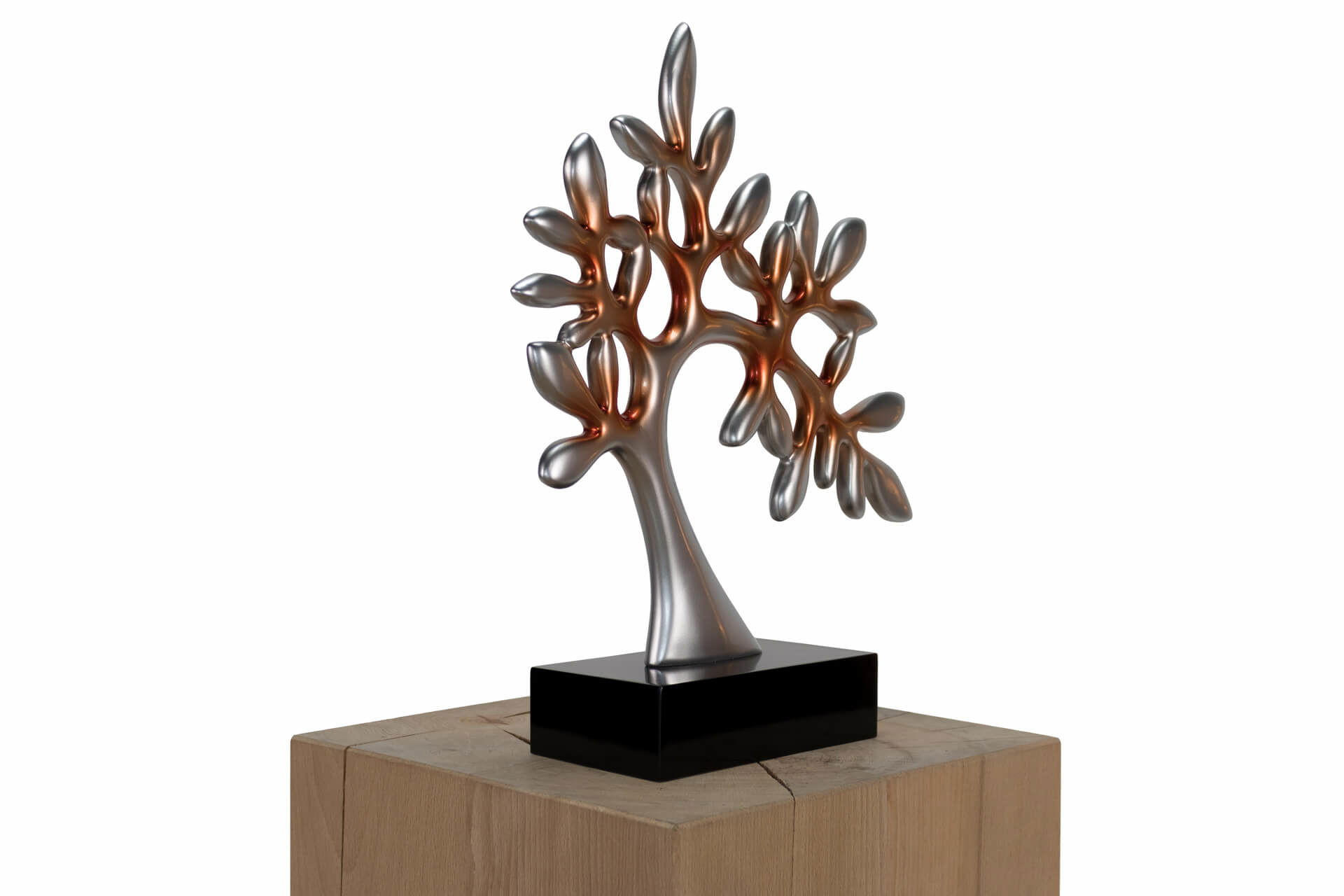 SKULPTUR Silber 38/38 cm - Silberfarben, Stein (38/38/10cm) - KUNSTLOFT